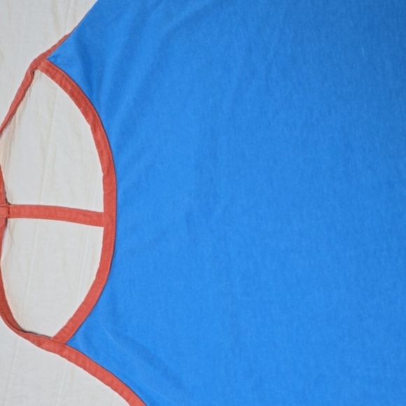 Threads 4 Thought Blue Maxi Dress with Rust Orange Trim - Picture 3 of 16